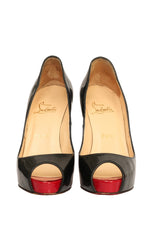 Christian Louboutin EU 36.5 Open Toe Black Pumps