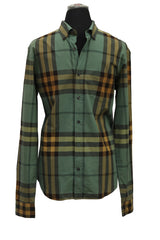Burberry Size M Green Checkered Shirt
