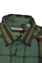 Burberry Size M Green Checkered Shirt