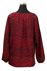 Michael Kors Size Lzebra Printed Red Top