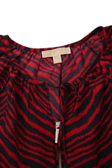 Michael Kors Size Lzebra Printed Red Top