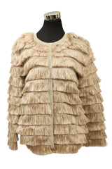 Missoni Size Xl Fringed Golden Jacket
