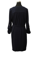 Michael Kors Size L Tie Around Navy Blue Dress