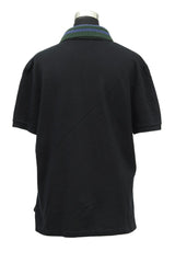 Gucci Black Embroidered Pique Polo T Shirt