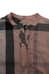 Burberry Size M-L Front Placket Pink Shirt