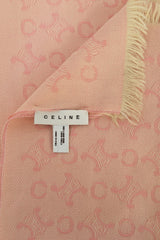 Celine Lana Wool Logo Pink Scarf
