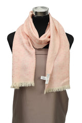 Celine Lana Wool Logo Pink Scarf