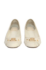 Tory Burch EU 38.5 White Scaled Ballet Flats