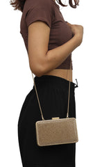 Michael Kors Gold Slimmer Clutch Chain Sling Bag