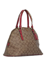 Coach Monogram Brown Red Shoulder Bag