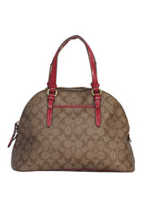 Coach Monogram Brown Red Shoulder Bag