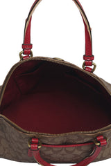 Coach Monogram Brown Red Shoulder Bag