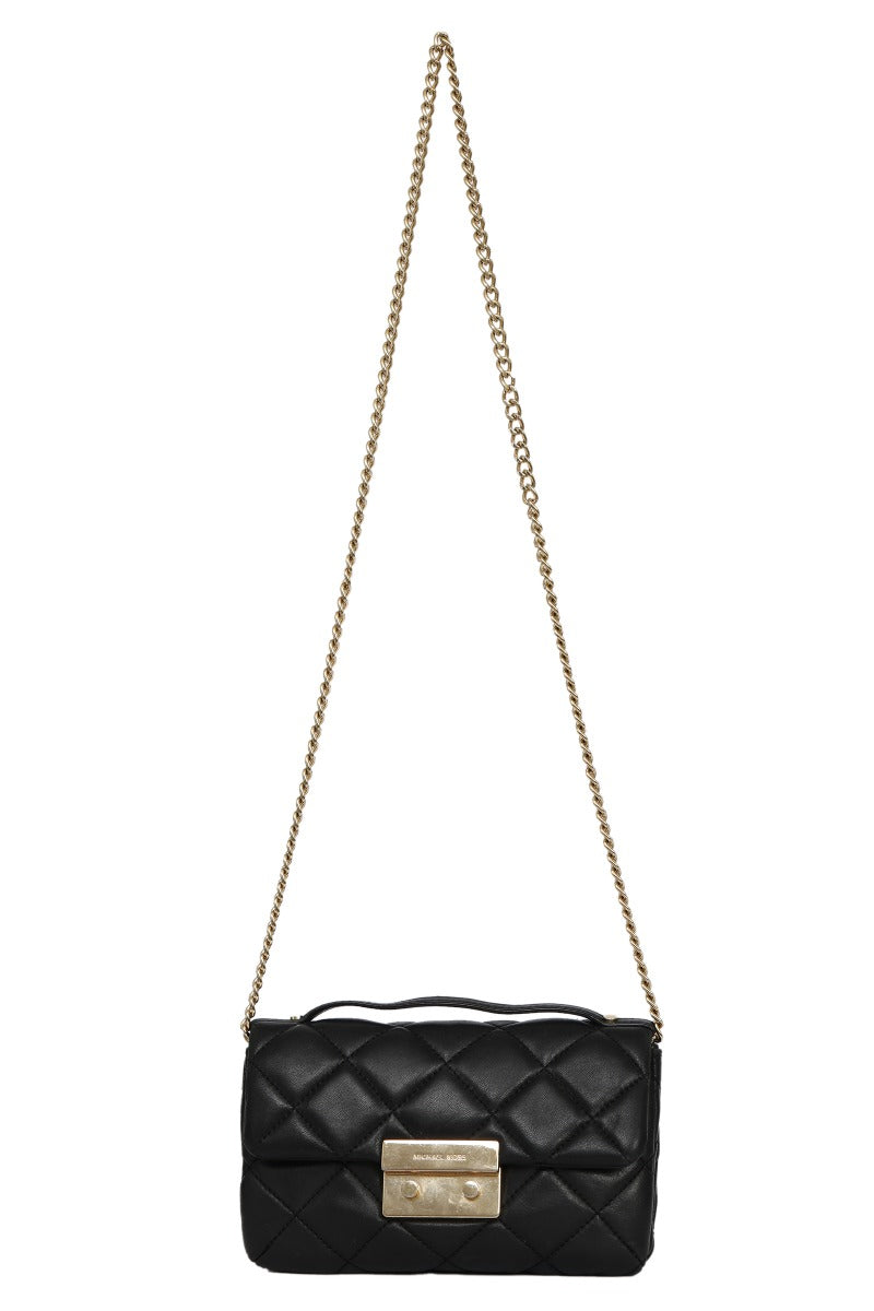 Mchael Kors Small Sloan Black Quilted Leather Sling Bag