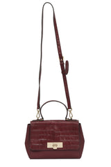 Michael Kors Aubergine Maroon Top Handle Sling Bag
