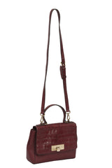 Michael Kors Aubergine Maroon Top Handle Sling Bag