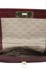Michael Kors Aubergine Maroon Top Handle Sling Bag