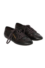Louis Vuitton EU 37 Patent Leather Lyrics Brogue Sneakers