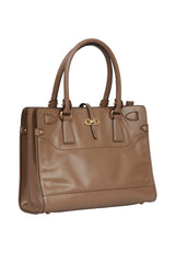 Salvatore Ferragamo Plum Leather Biana Small Tote Bag