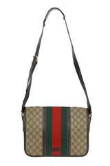 Gucci Beige/Ebony Gg Supreme Web Messenger Bag