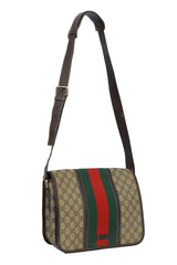 Gucci Beige/Ebony Gg Supreme Web Messenger Bag