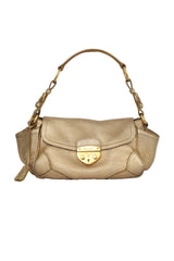Prada Vintage Golden Metallic Buckle Closure Shoulder Bag