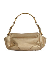 Prada Vintage Golden Metallic Buckle Closure Shoulder Bag