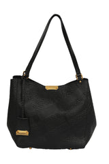 Burberry Black Embossed Canterbury Tote Bag 