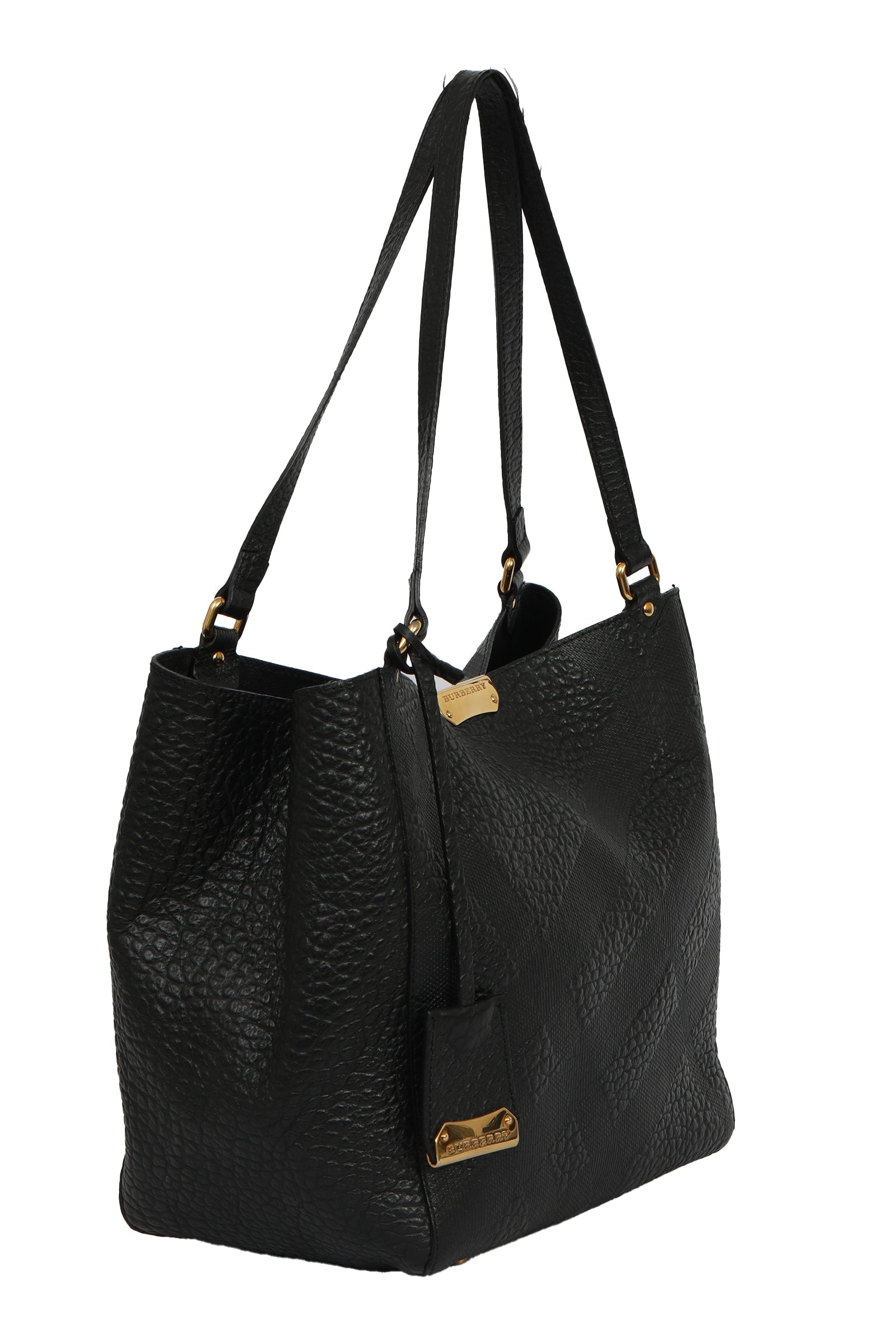 Burberry Black Embossed Canterbury Tote Bag 