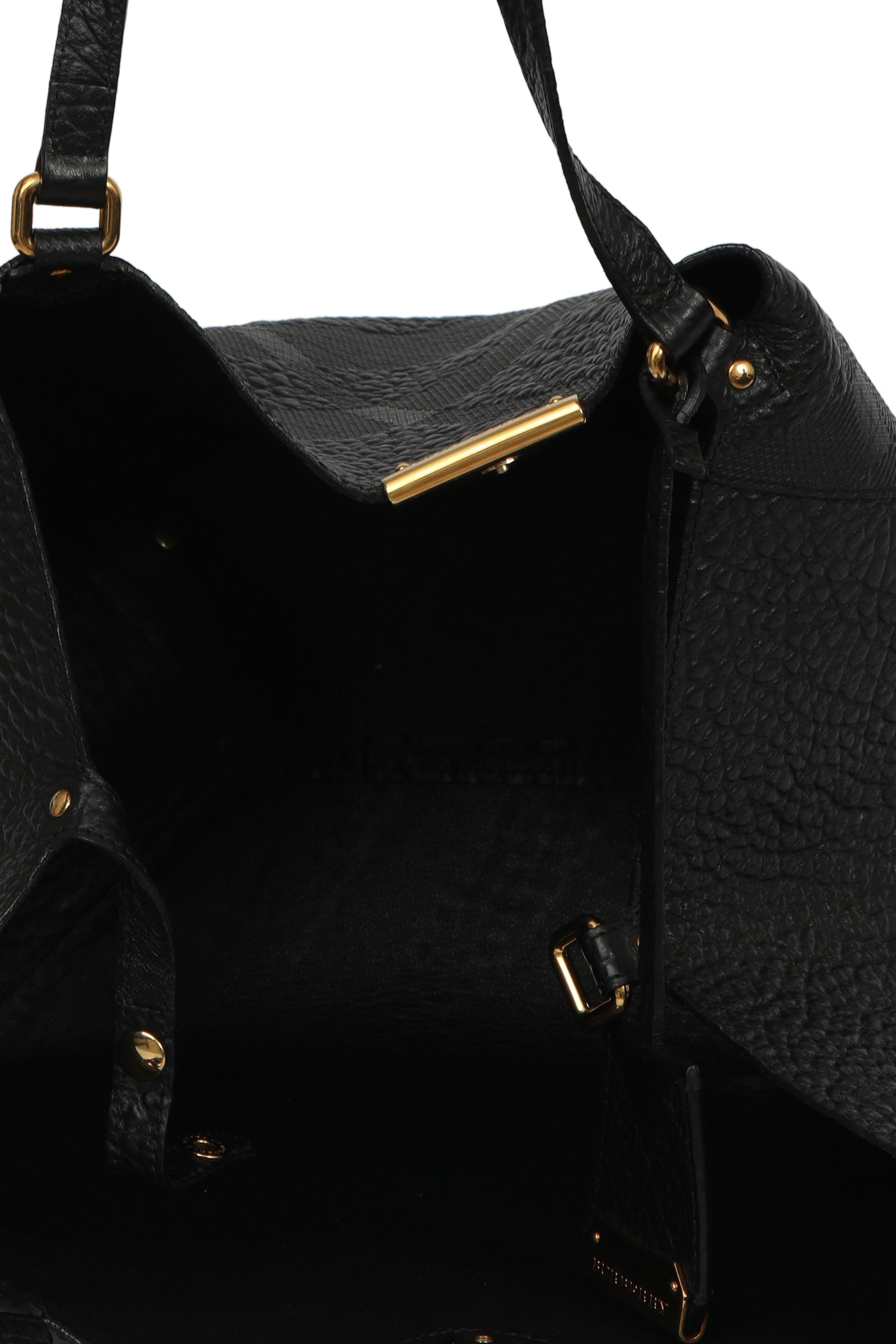 Burberry Black Embossed Canterbury Tote Bag 