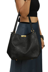 Burberry Black Embossed Canterbury Tote Bag 