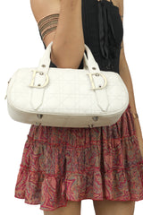 Christian Dior Cannage Leather Boston Bag