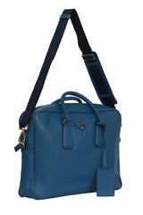 Prada Saffiano Blue Leather Briefcase