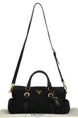 Prada Black Nylon Tessuto Top Handle Bag