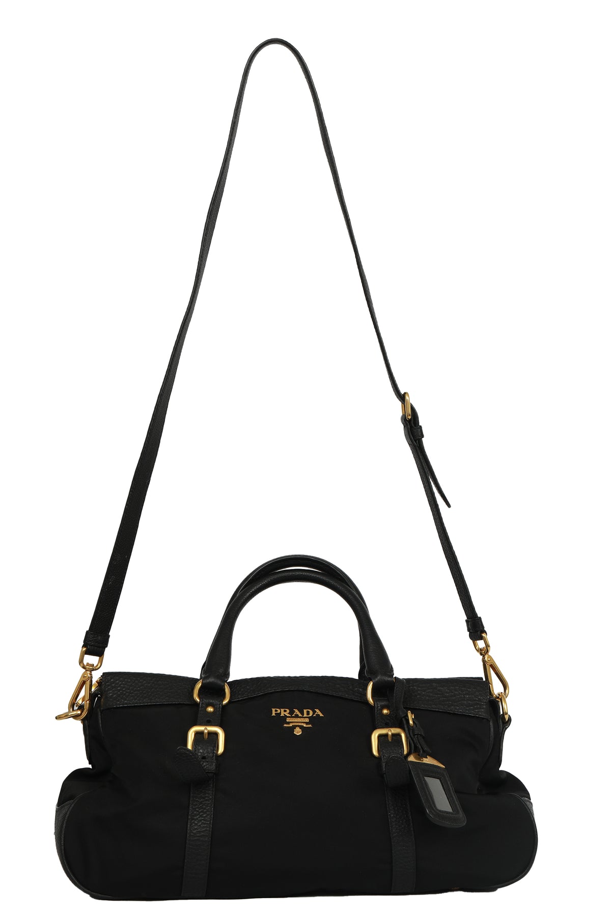 Prada Black Nylon Tessuto Top Handle Bag