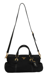 Prada Black Nylon Tessuto Top Handle Bag