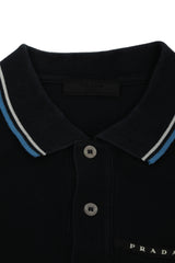 Prada Size L Navy Blue Men'S Polo T-Shirt