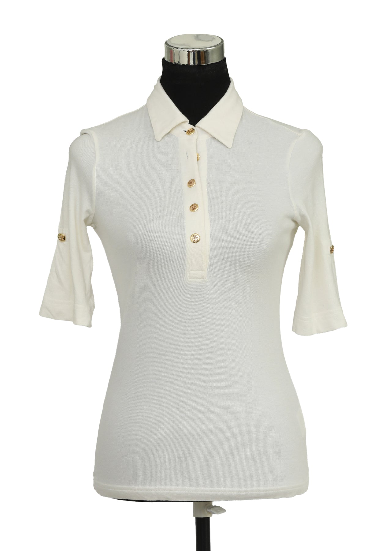 Tory Burch Size Xs White Polo Women'S Top