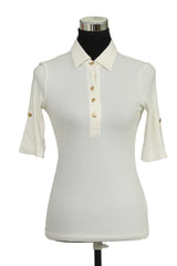 Tory Burch Size Xs White Polo Women'S Top