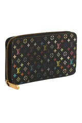 Louis Vuitton Multicolored Monogram Black Leather Long Wallet