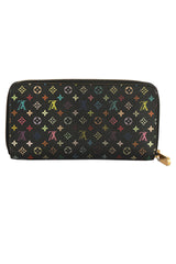 Louis Vuitton Multicolored Monogram Black Leather Long Wallet