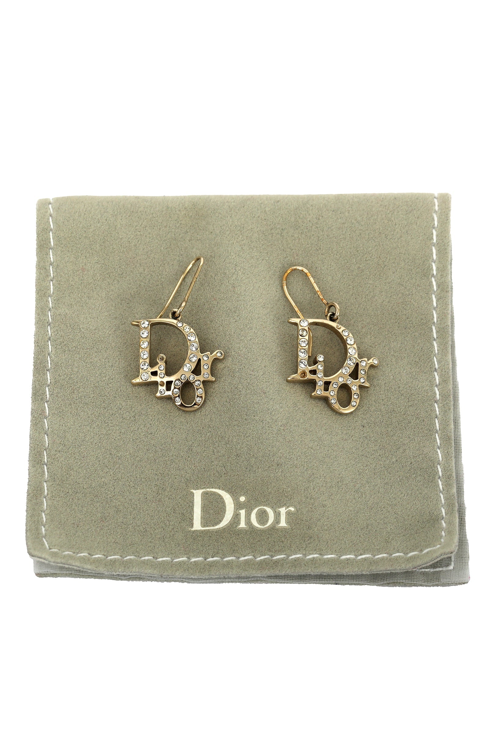 Christian Dior Oblique Silver Earrings 