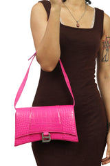 Balenciaga Bb Hot Pink Hourglass Baguette Bag