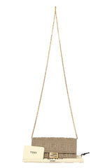 Fendi Sand Brown Monogram Leather Wallet On Chain