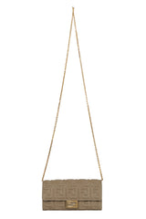 Fendi Sand Brown Monogram Leather Wallet On Chain