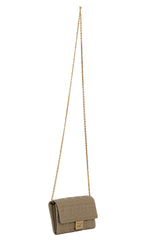 Fendi Sand Brown Monogram Leather Wallet On Chain