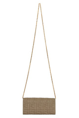 Fendi Sand Brown Monogram Leather Wallet On Chain