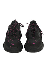 Balenciaga EU 37 Black Logo Print Leather Triple S Sneakers