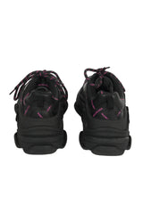 Balenciaga EU 37 Black Logo Print Leather Triple S Sneakers