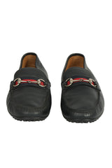 Gucci Size 10.5 Web Detailing Horsebit Loafers