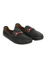 Gucci Size 10.5 Web Detailing Horsebit Loafers